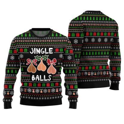 Naughty Jingle Balls Funny Ugly Christmas Sweater