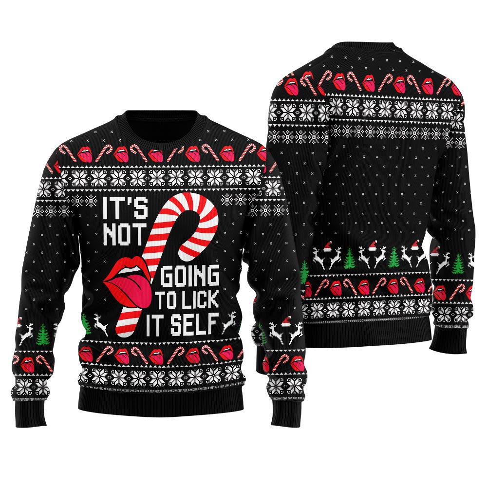 Naughty Lick Candy Men's Ugly Christmas Sweater