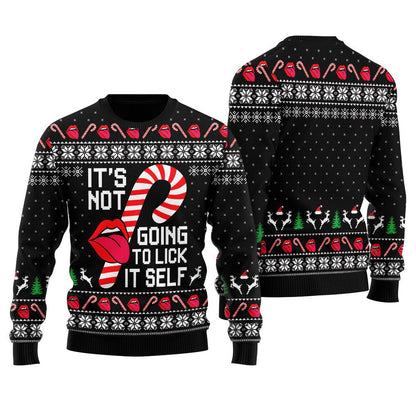 Naughty Lick Candy Men's Ugly Christmas Sweater