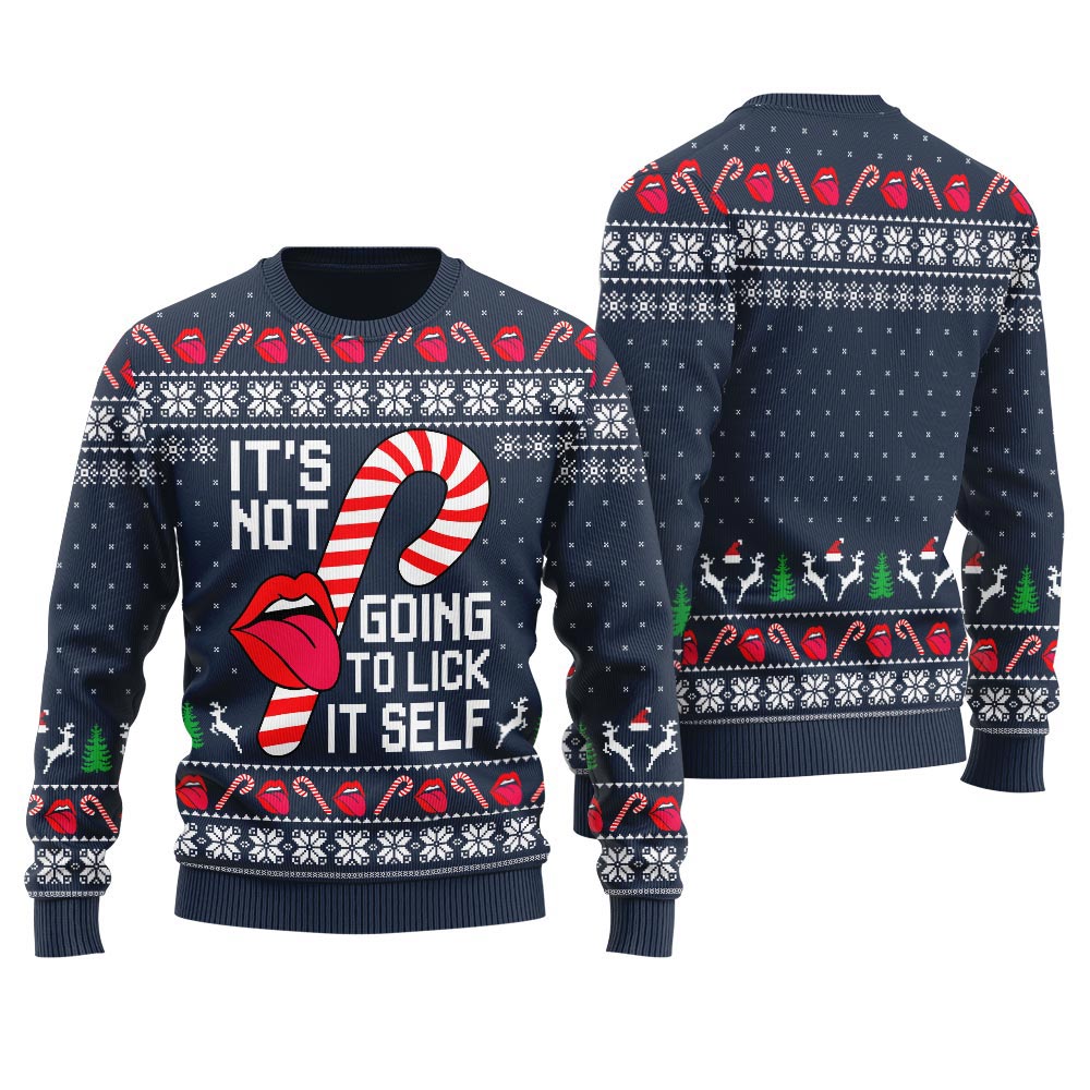 Naughty Lick Candy Men's Ugly Christmas Sweater