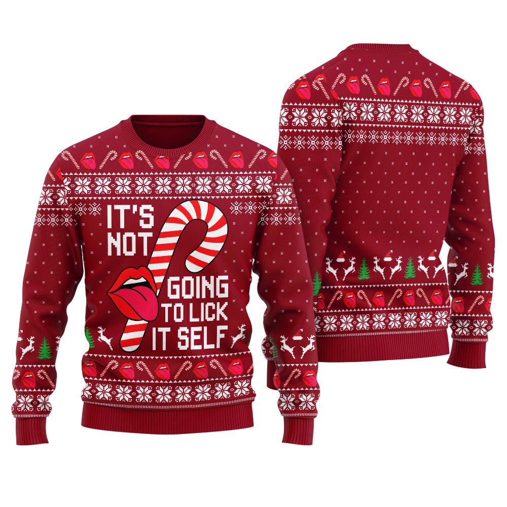 Naughty Lick Candy Men's Ugly Christmas Sweater