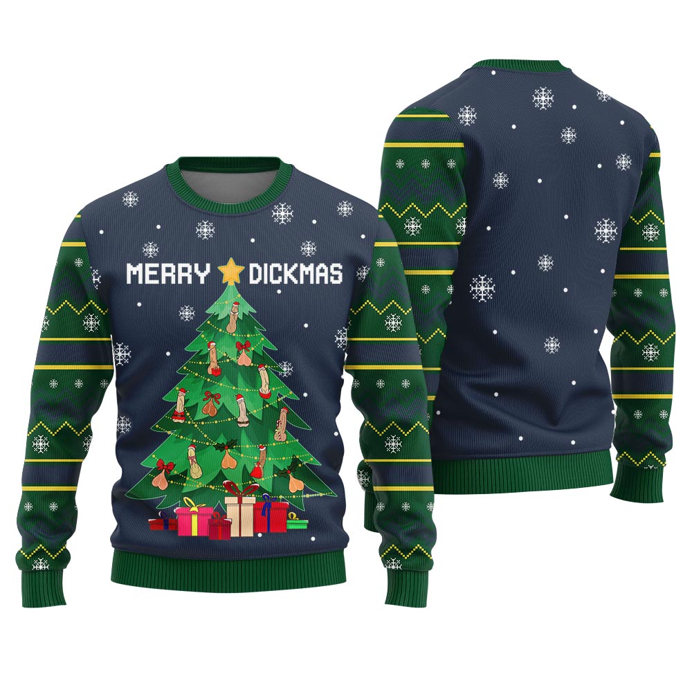 Naughty Merry Dickmas Christmas Sweater