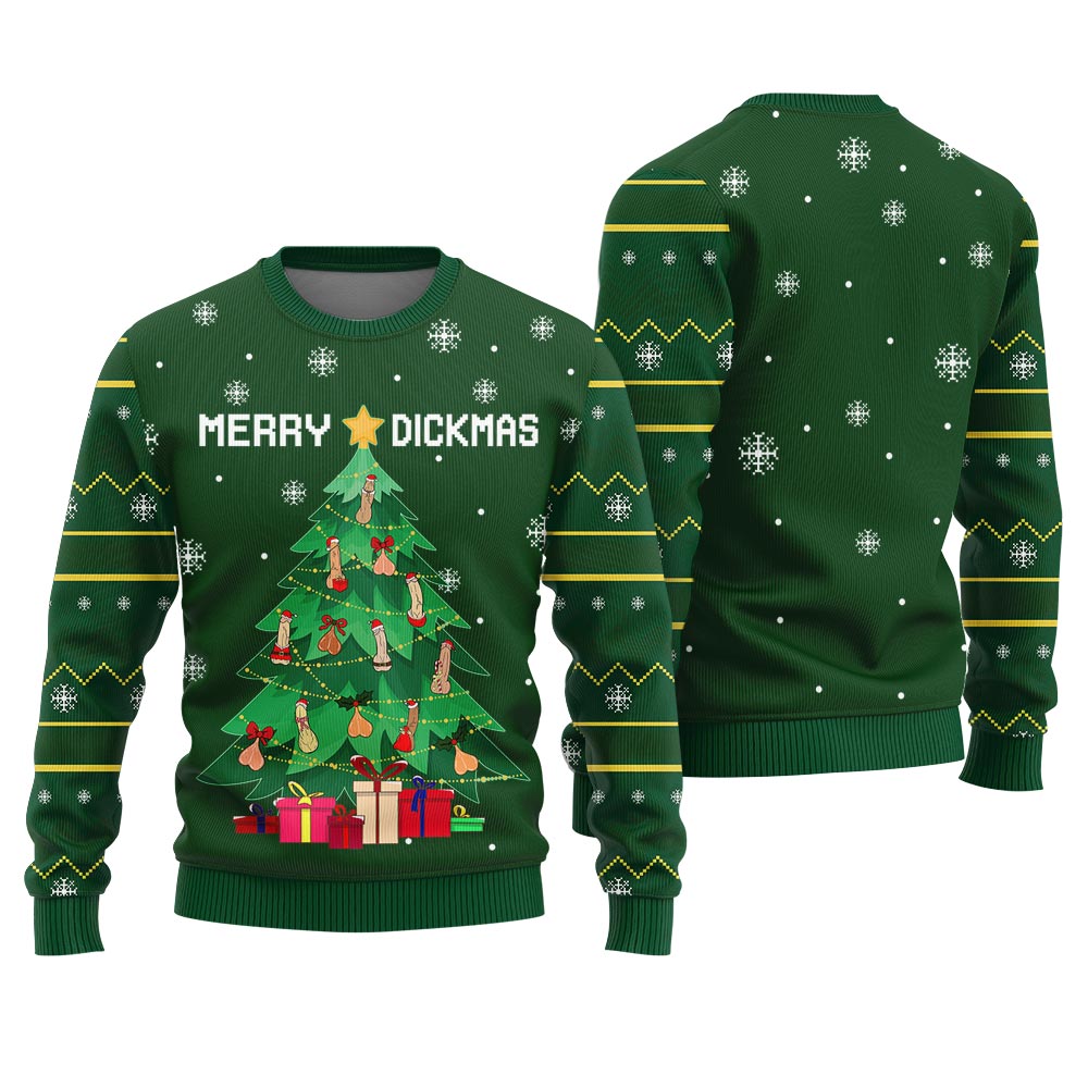 Naughty Merry Dickmas Women's Ugly Christmas Sweater