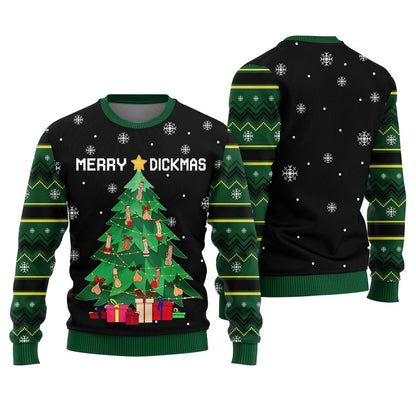 Naughty Merry Dickmas Women's Ugly Christmas Sweater