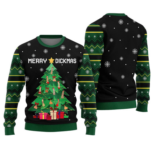 Naughty Merry Dickmas Women's Ugly Christmas Sweater