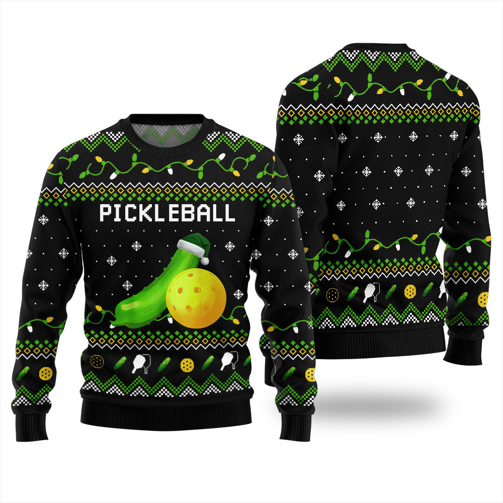 Naughty Pickleball Ugly Christmas Sweater