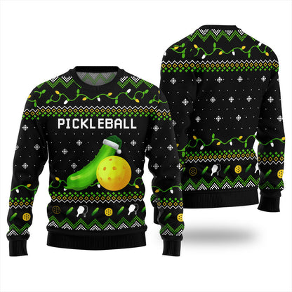 Naughty Pickleball Ugly Christmas Sweater