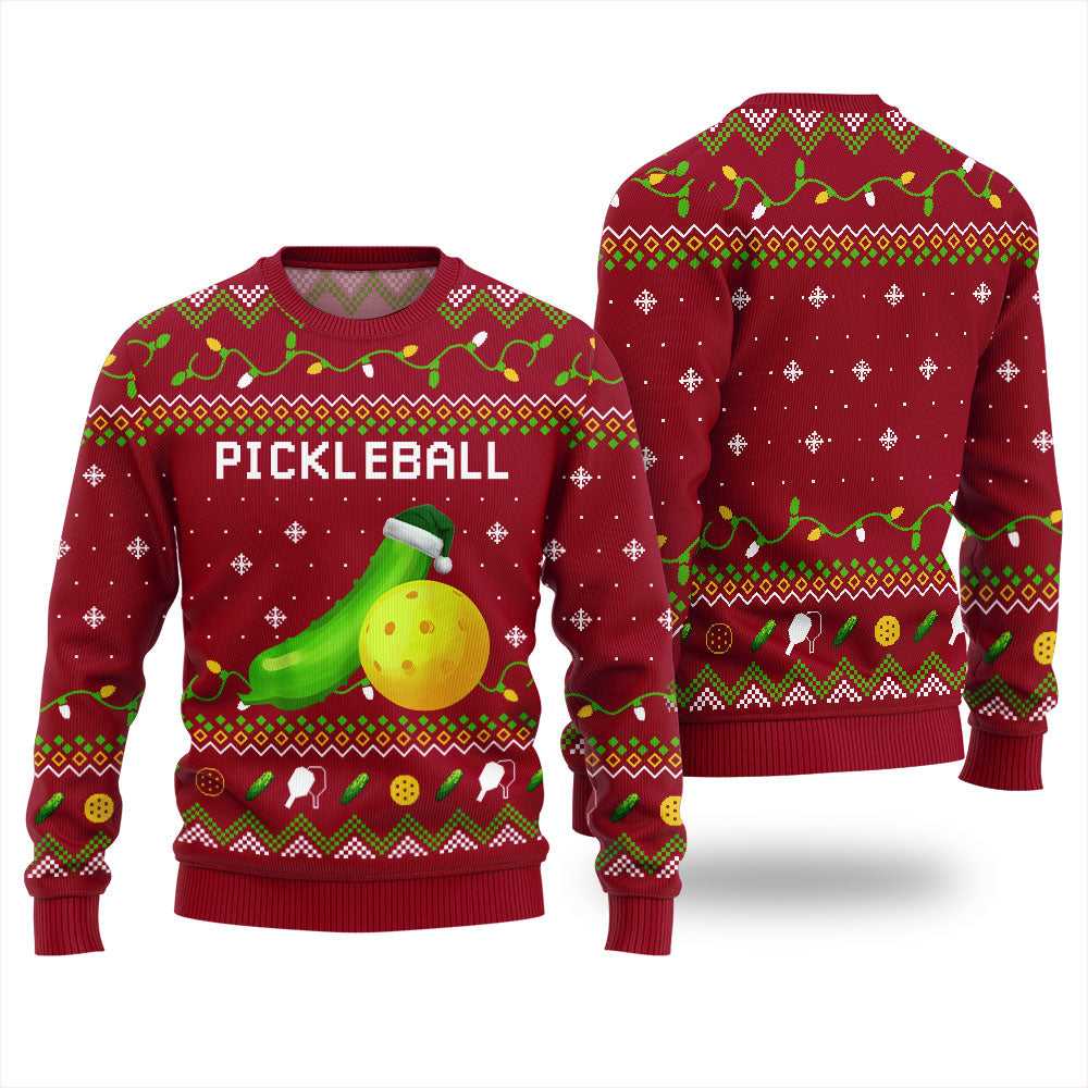 Naughty Pickleball Ugly Christmas Sweater