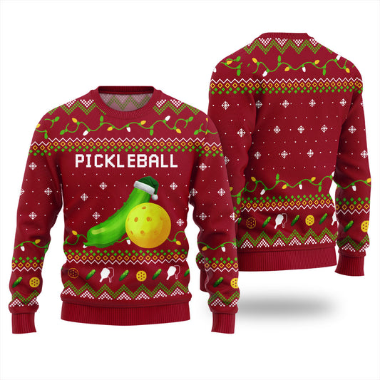 Naughty Pickleball Ugly Christmas Sweater