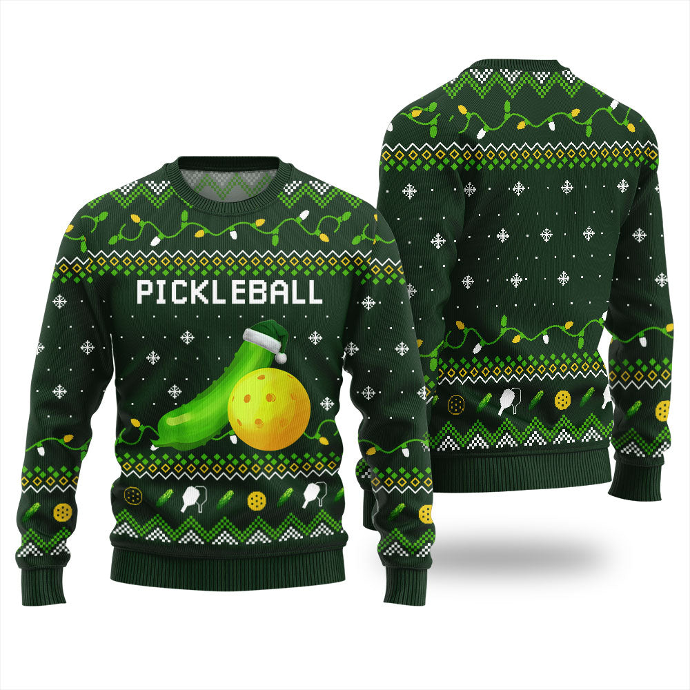 Naughty Pickleball Ugly Christmas Sweater