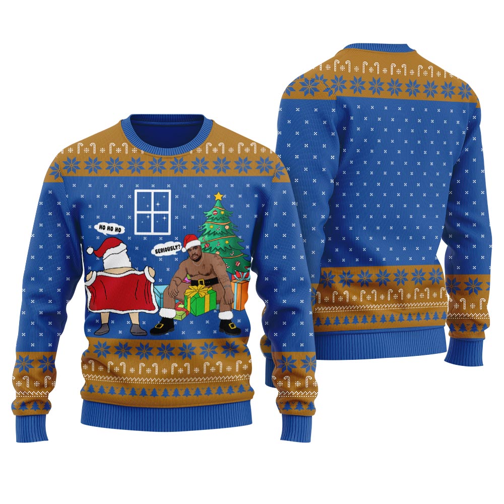 Naughty Santa Barry Wood Inappropriate Christmas Sweater