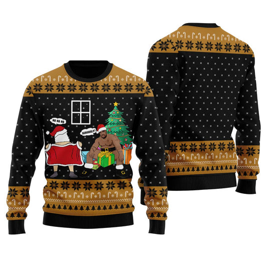 Naughty Santa Barry Wood Inappropriate Christmas Sweater