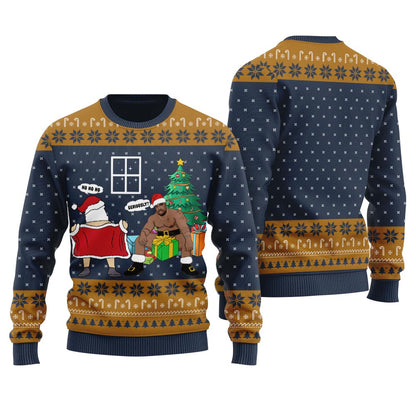 Naughty Santa Barry Wood Inappropriate Christmas Sweater