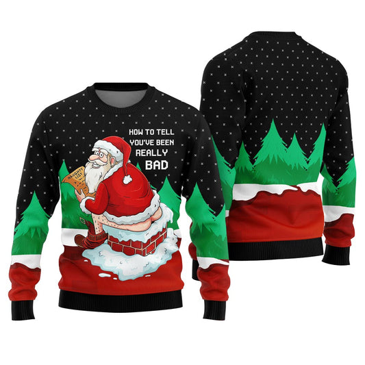 Naughty Santa Christmas Sweater Adults