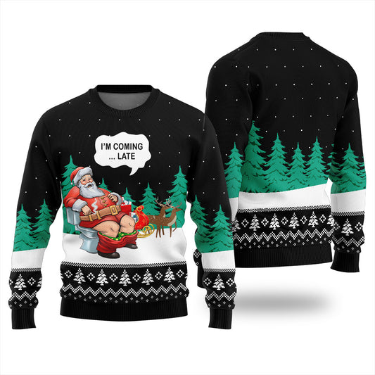 Naughty Santa Funny Christmas Sweater For Adults