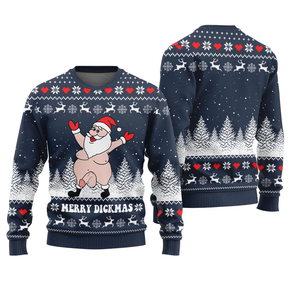 Naughty Santa Funny Christmas Sweaters For Adults