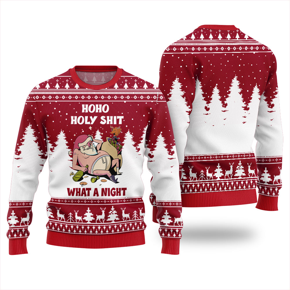 Naughty Santa Holy Funny Ugly Christmas Sweater