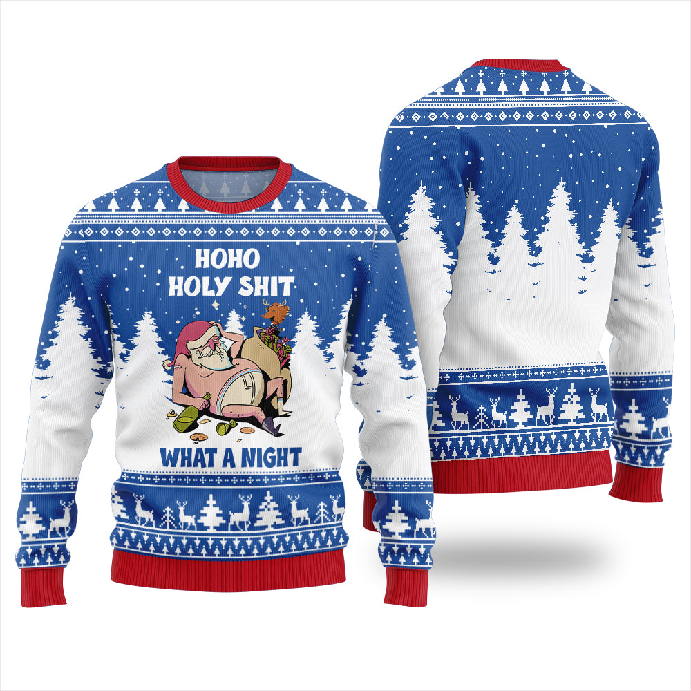 Naughty Santa Holy Funny Ugly Christmas Sweater