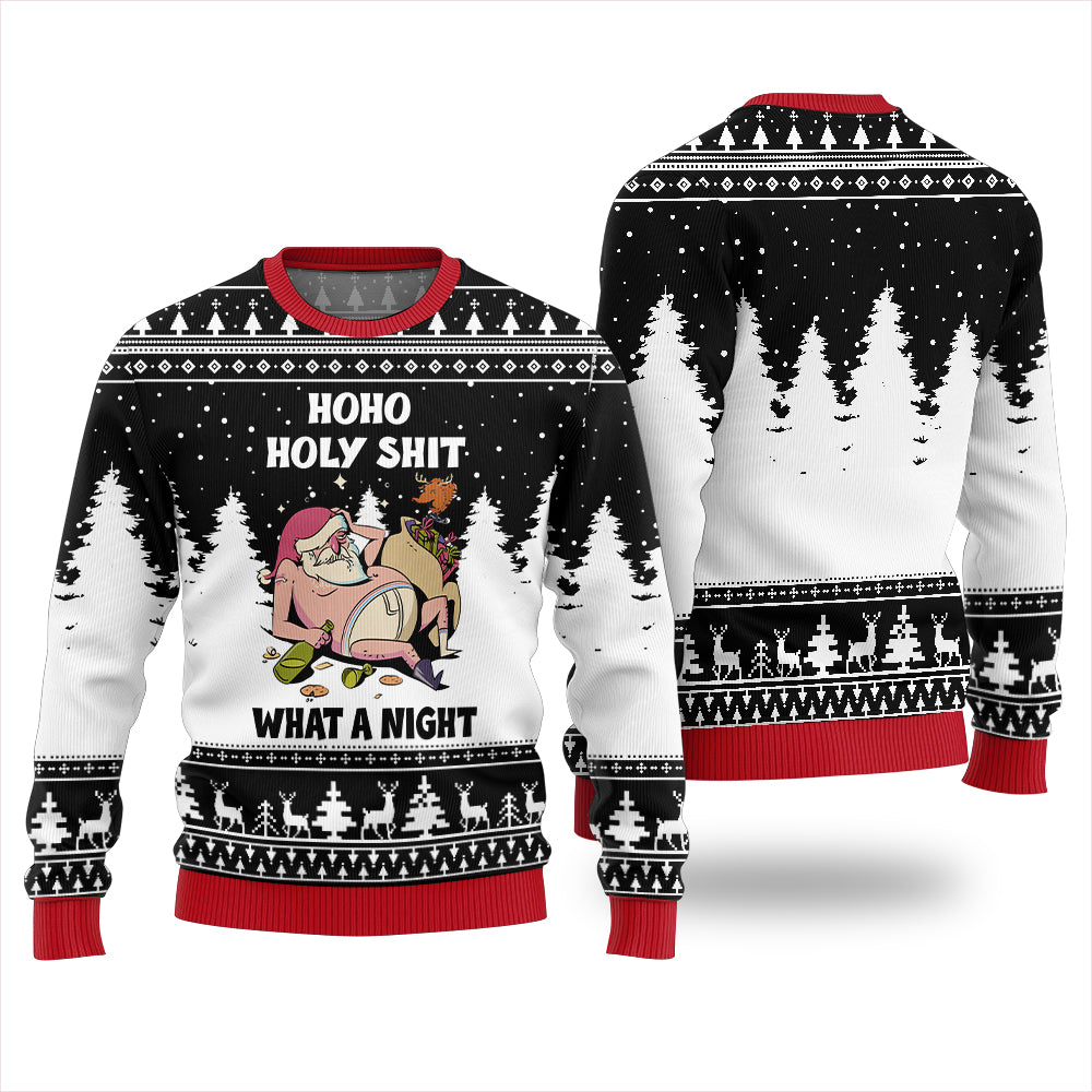 Naughty Santa Holy Funny Ugly Christmas Sweater