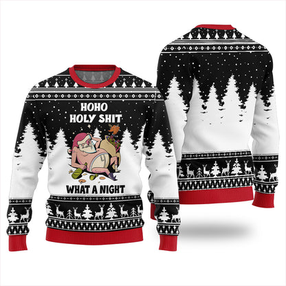 Naughty Santa Holy Funny Ugly Christmas Sweater