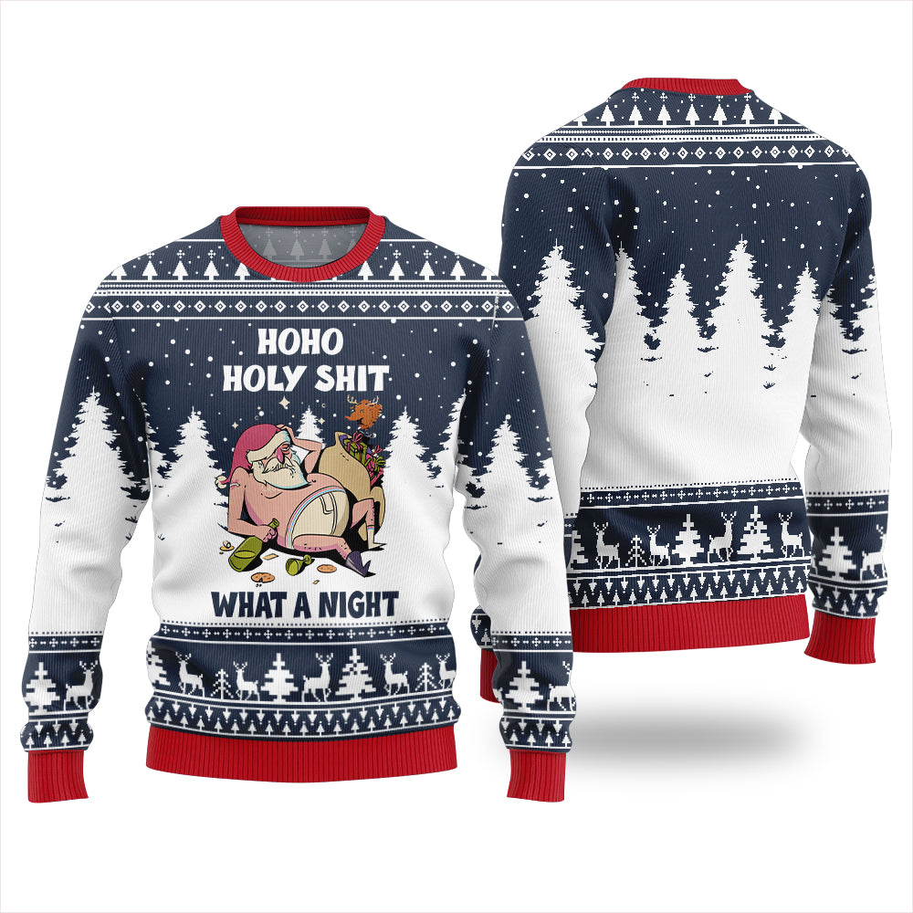 Naughty Santa Holy Funny Ugly Christmas Sweater