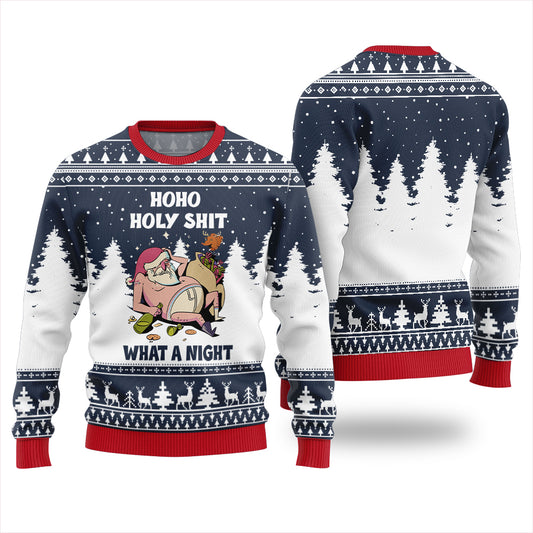 Naughty Santa Holy Funny Ugly Christmas Sweater