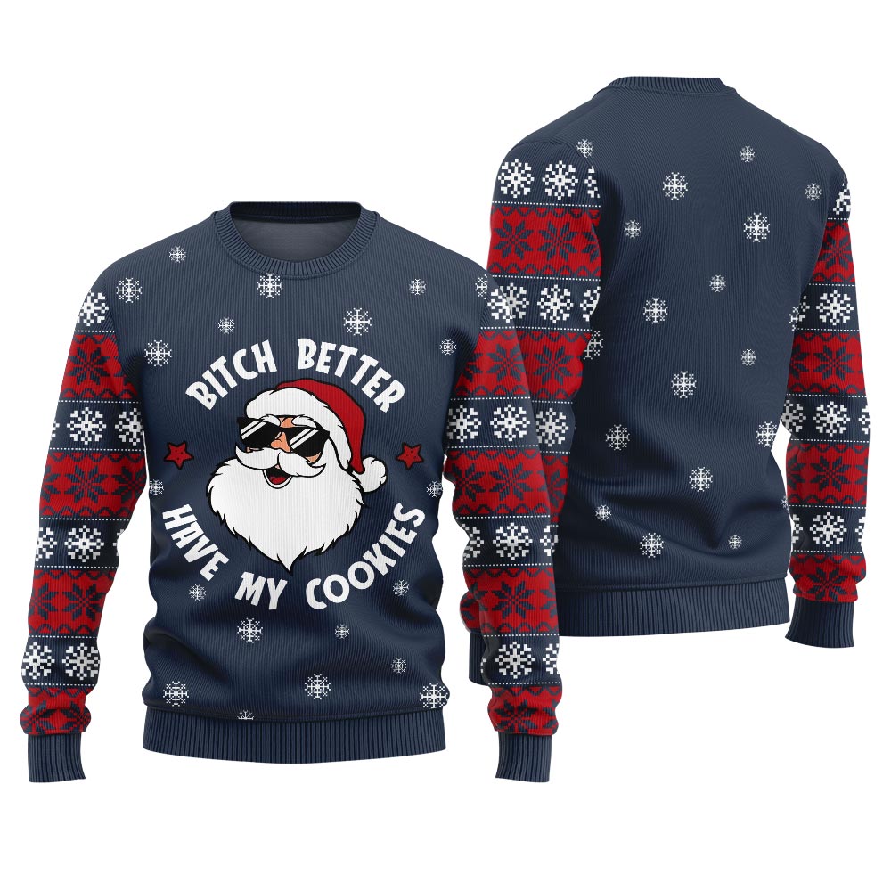 Naughty Santa Inappropriate Ugly Sweater