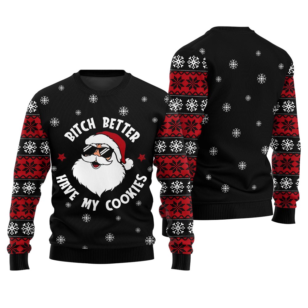Naughty Santa Inappropriate Ugly Sweater