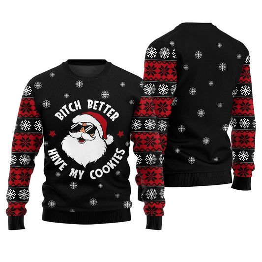 Naughty Santa Inappropriate Ugly Sweater