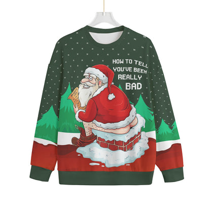 Naughty Santa On The Chimney Mens Plus Size Ugly Christmas Sweater
