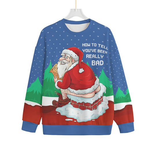 Naughty Santa On The Chimney Mens Plus Size Ugly Christmas Sweater