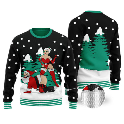 Naughty Santa Ugly Christmas Sweater Black