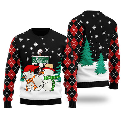 Inappropriate Snowman Christmas Ugly Sweater Women's