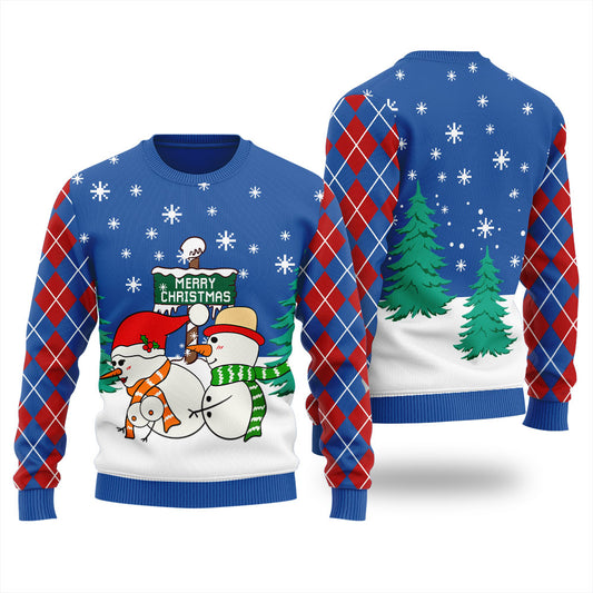 Naughty Snowman Christmas Sweater Men