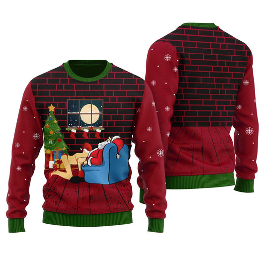 Naugty Santa Merry Christmas Ugly Sweater