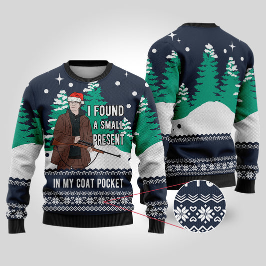 Navy Lucas The Hunt Funny Ugly Christmas Sweater - Funny Ugly Christmas Sweater