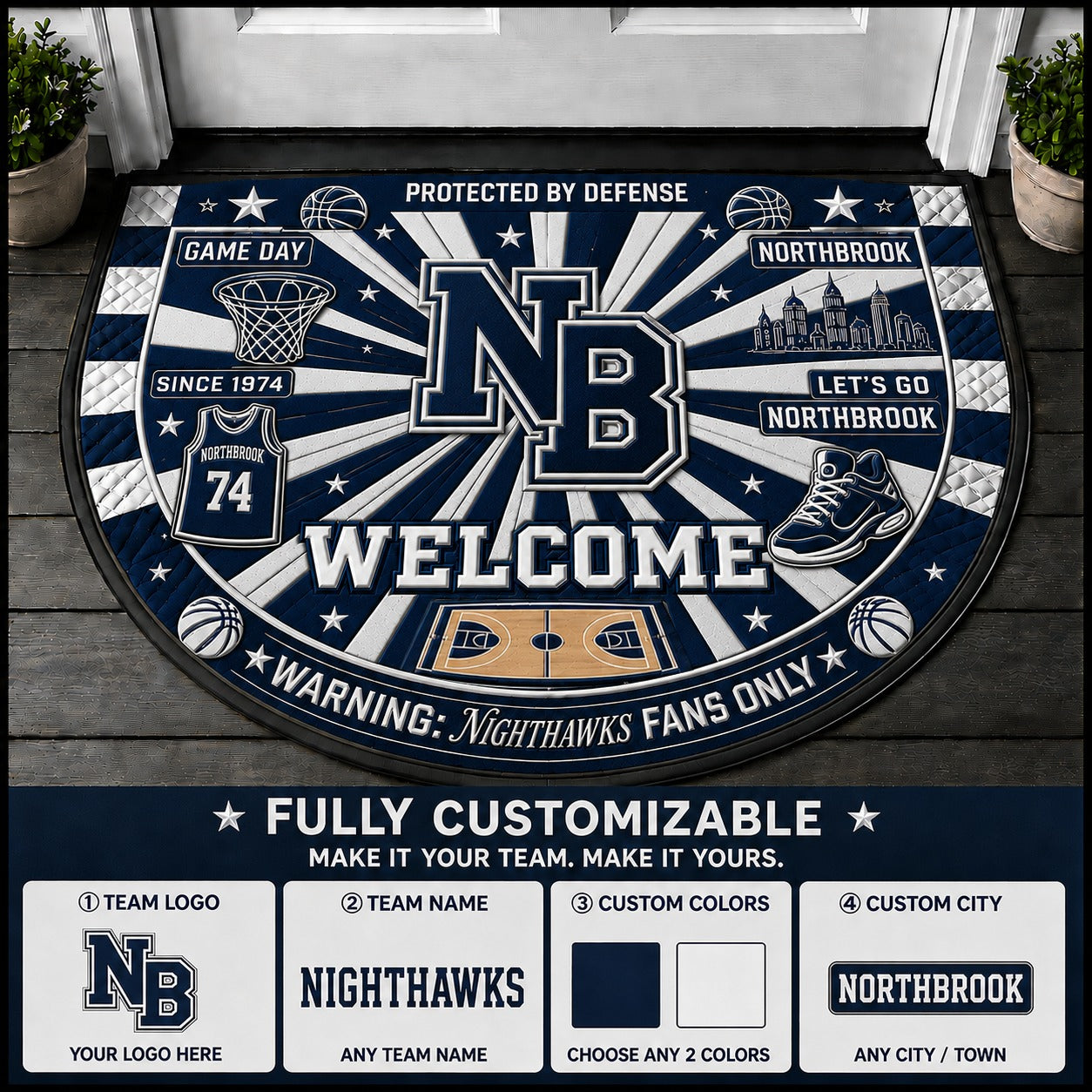 Navy / White