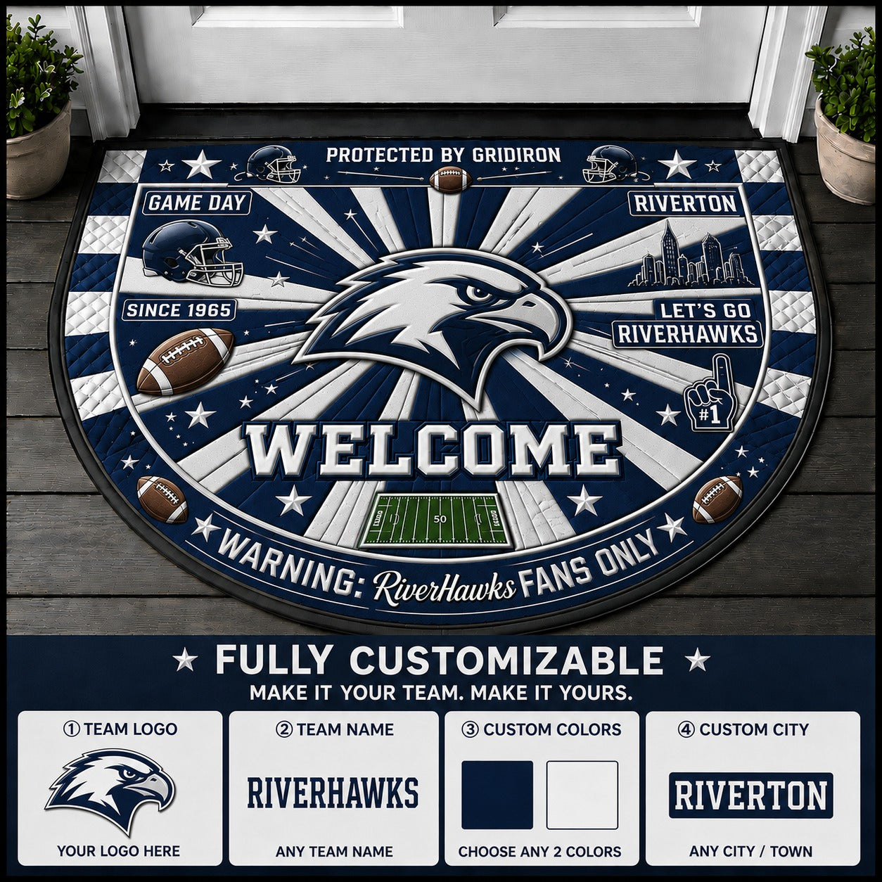Navy / White