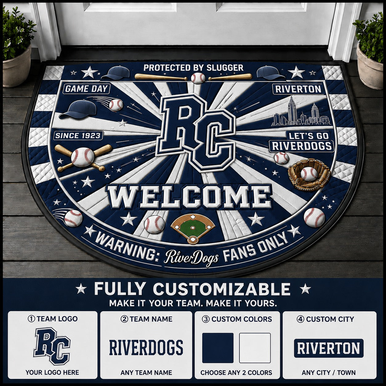 Navy / White