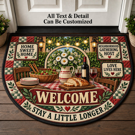 Neighborhood Gathering Host Personalized Half Round Mat | 5To9Vibe