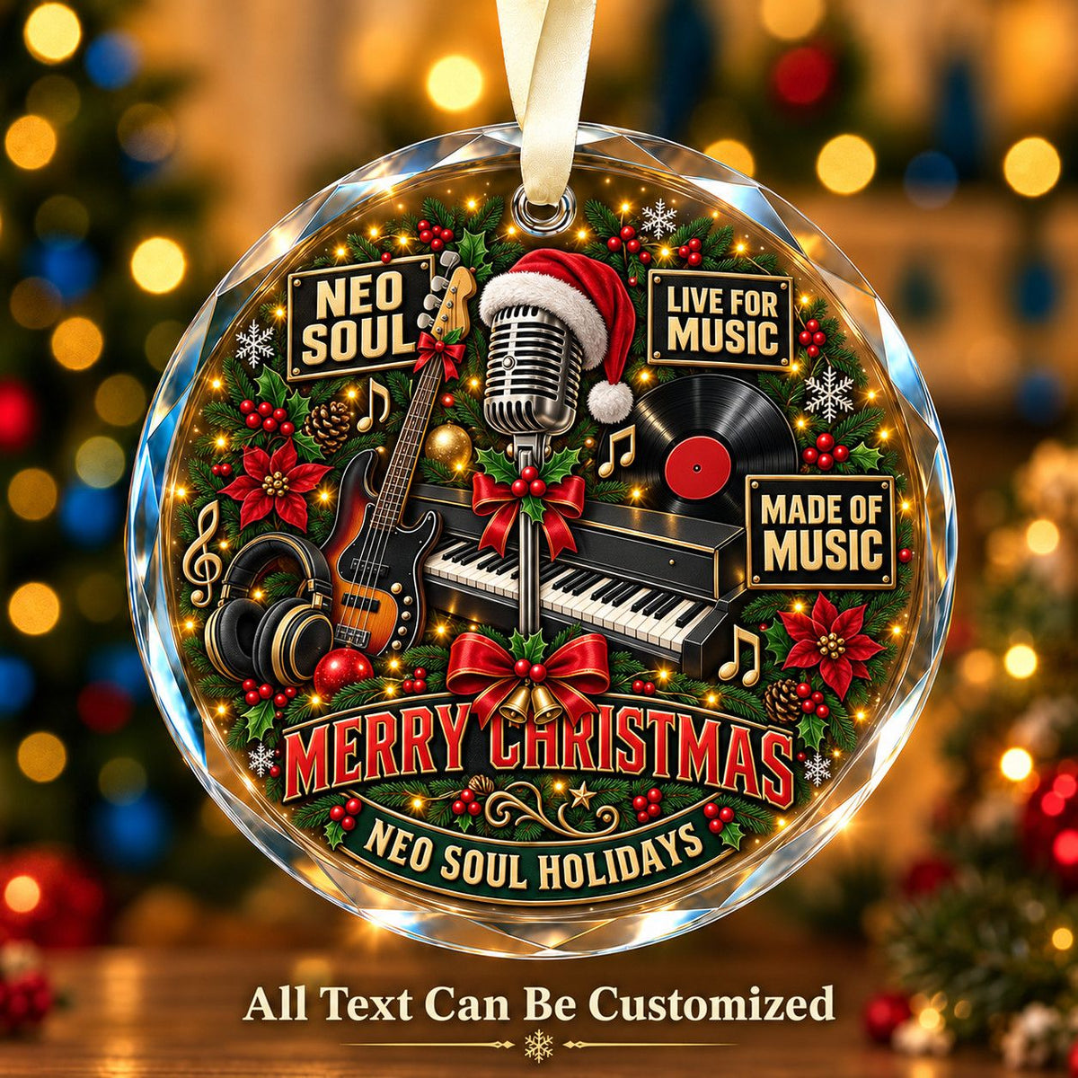 Neo Soul Personalized Glass Ornament | 5To9Vibe
