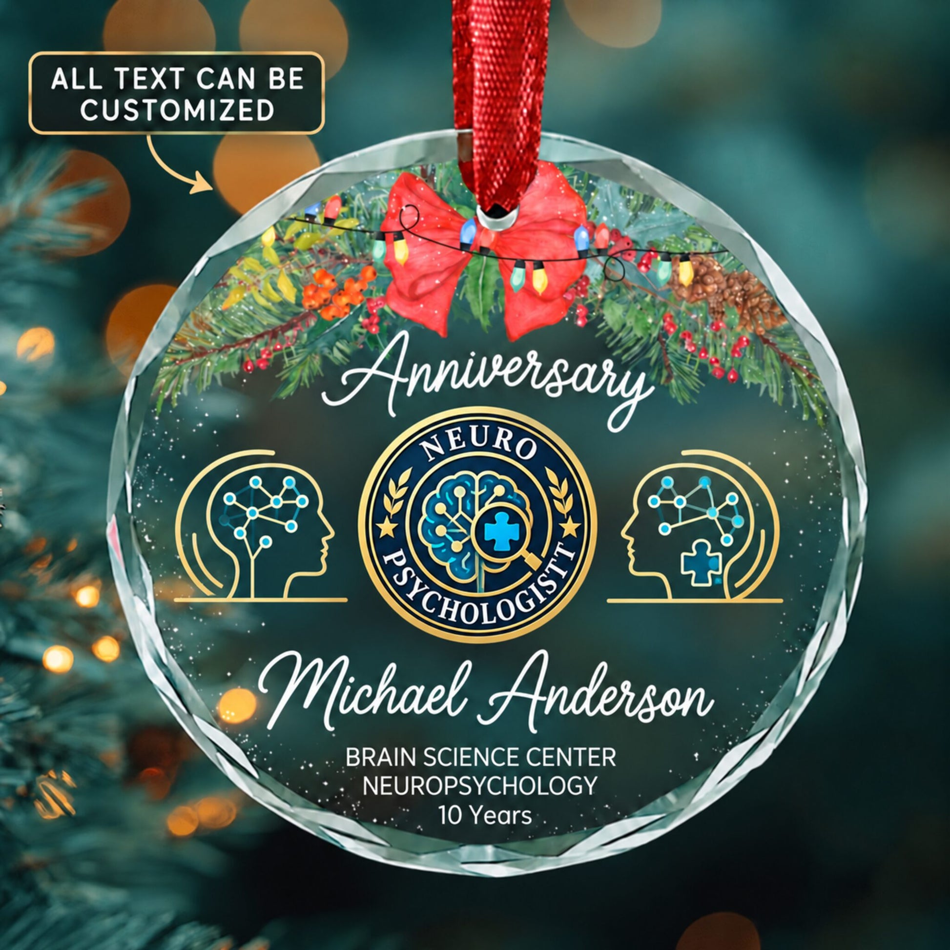 Neuropsychologists Personalized Glass Ornament | 5To9Vibe