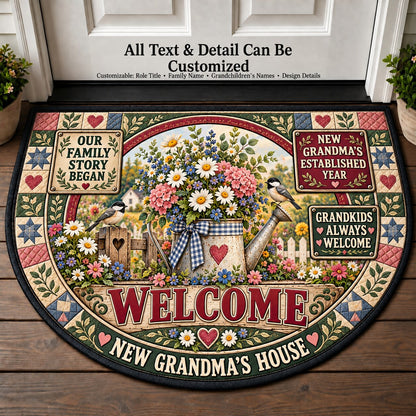 New Grandma's Established Year Personalized Half Round Mat | 5To9Vibe