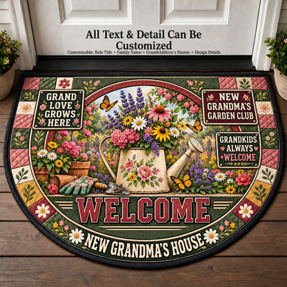 New Grandma's Garden Club Personalized Half Round Mat | 5To9Vibe