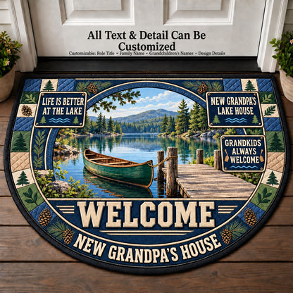 New Grandpa's Lake House Personalized Half Round Mat | 5To9Vibe