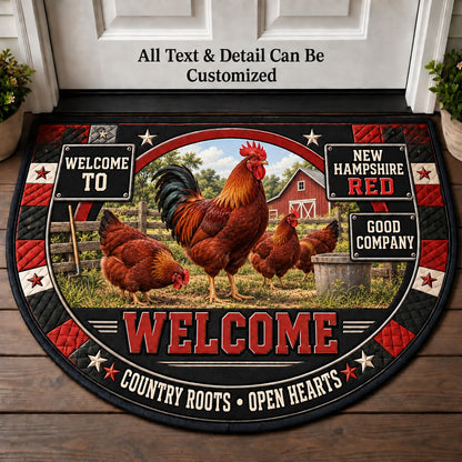 New Hampshire Red Personalized Half Round Mat | 5To9Vibe