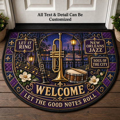 New Orleans Jazz Personalized Half Round Mat | 5To9Vibe