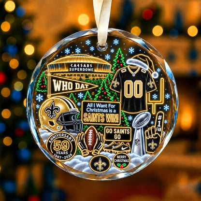All Football Teams Christmas Neon Stadium Snow Glass Ornament With Gift Box - 5to9vibe