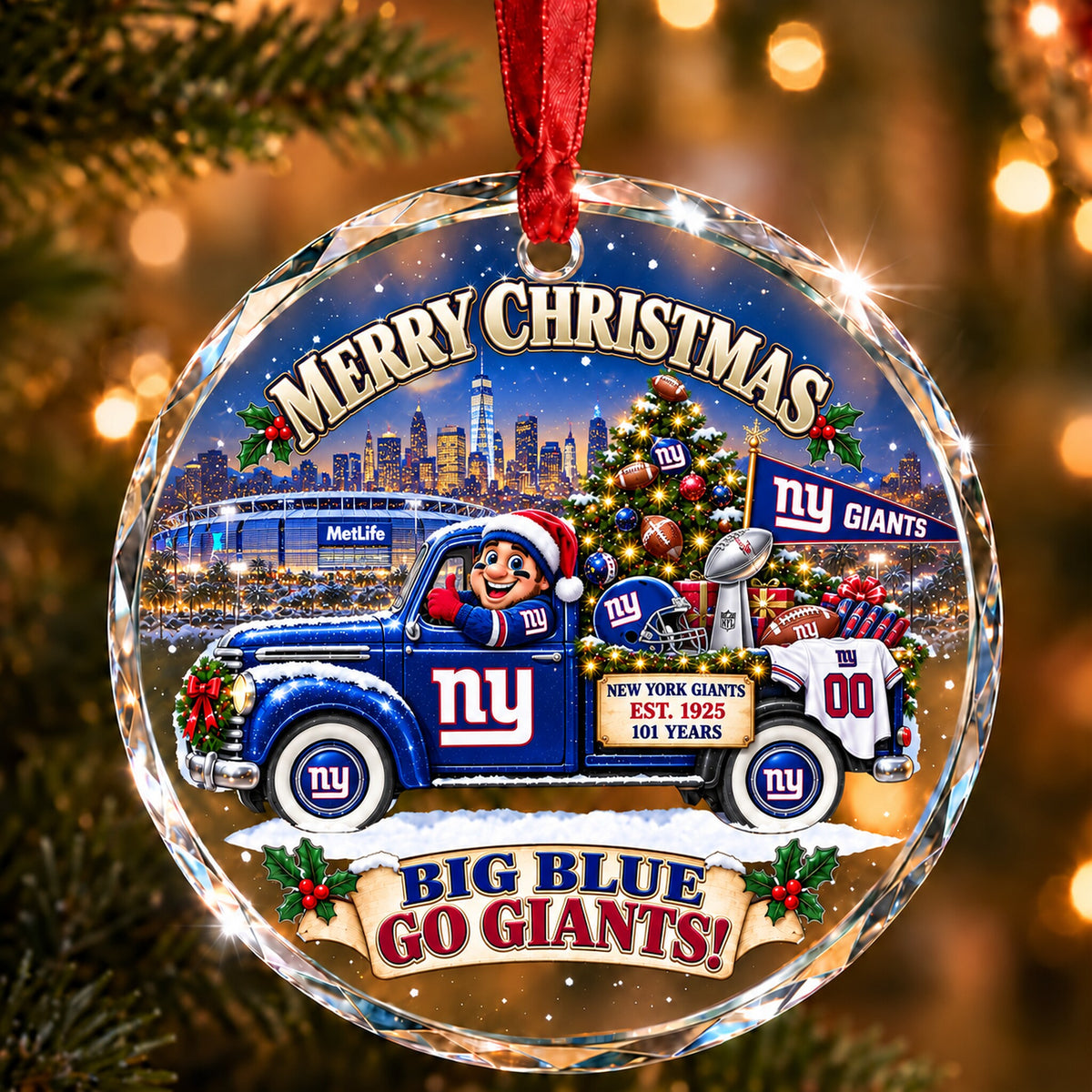 Football team Style 24 Glass Ornament mockup | 5To9Vibe