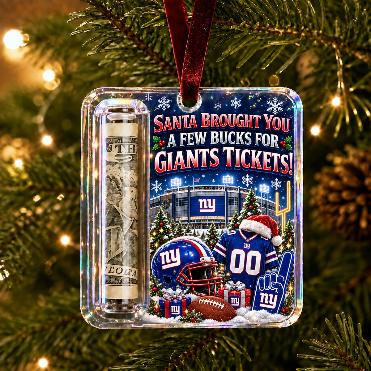 All Football Teams Christmas Money Holder Glass Ornament - 5to9vibe
